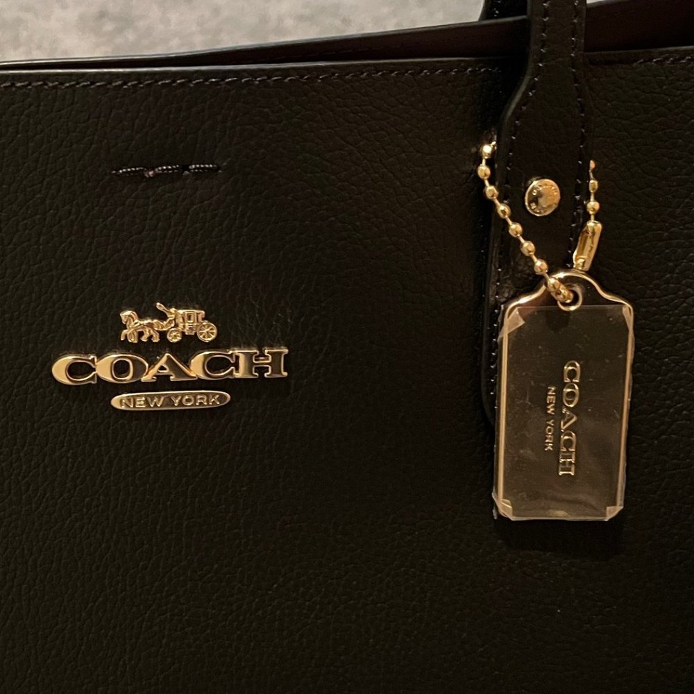COACH Town Tote - Black Polished Pebble Leather - Picture 5 of 12